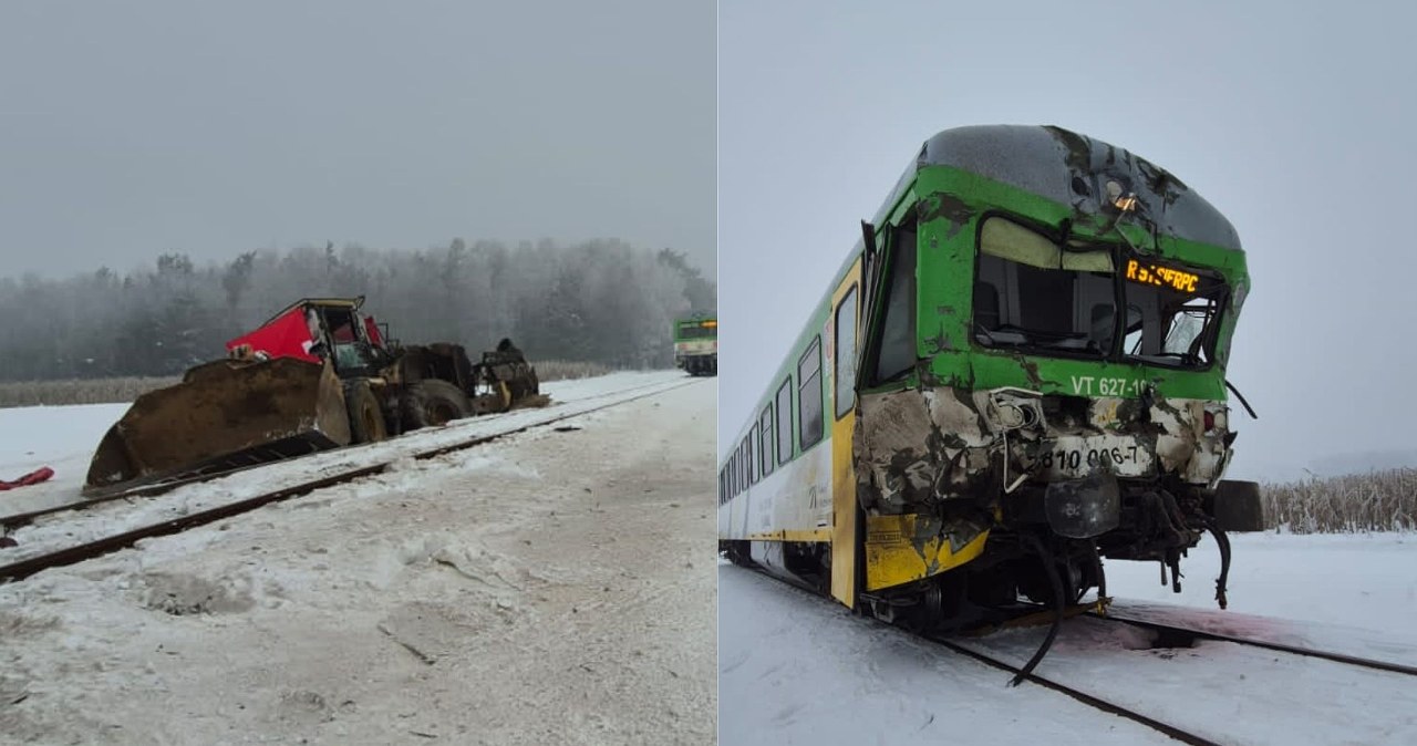 Krępica. Koparka zderzyła się szynobusem. Jedna osoba nie żyje