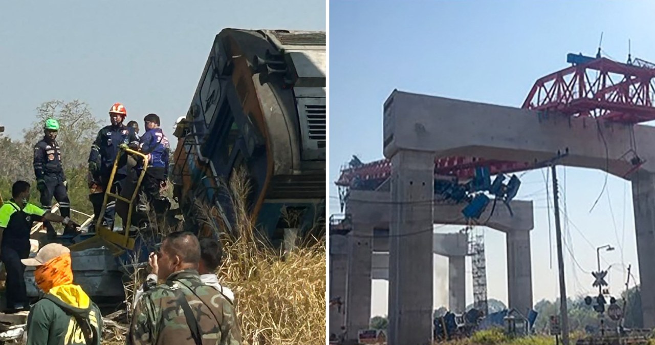 Dźwig runął na jadący pociąg. Rośnie liczba ofiar w Tajlandii