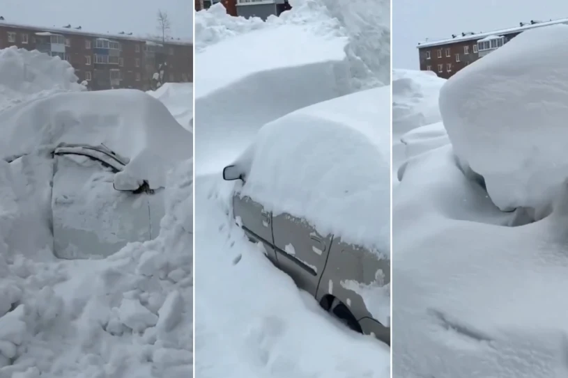 Zaspy wyższe od człowieka, musieli odkopywać auta. Duży problem Rosjan