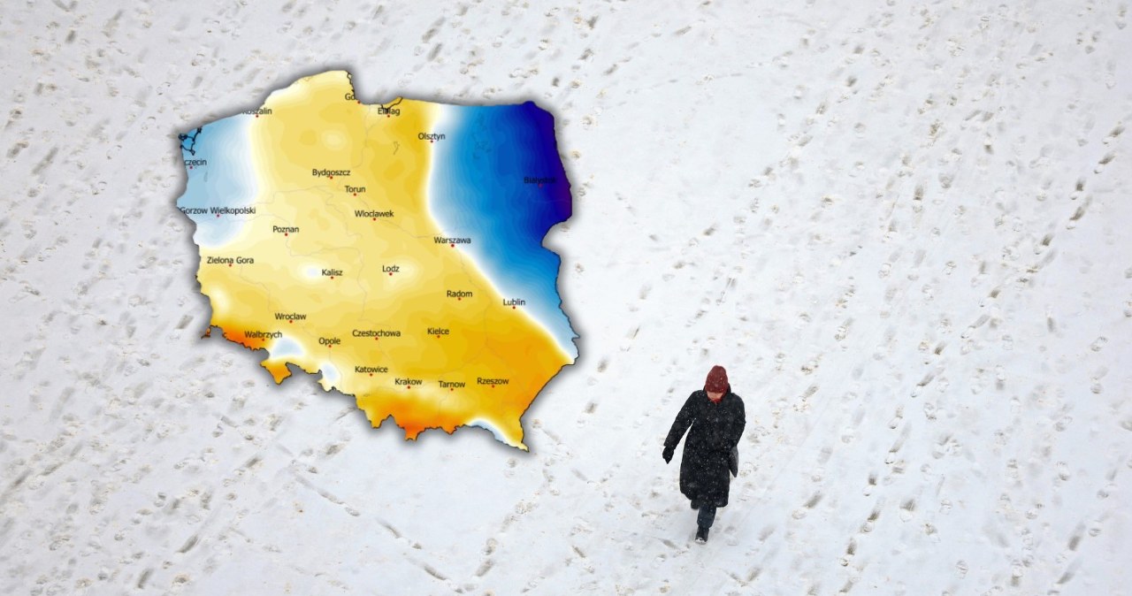 Wyraźna różnica na mapach pogodowych. Odwilż rozpycha się w Polsce