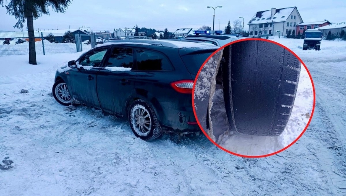 Opona rodem z F1. Jak on tym jeździł po zimowych drogach?!