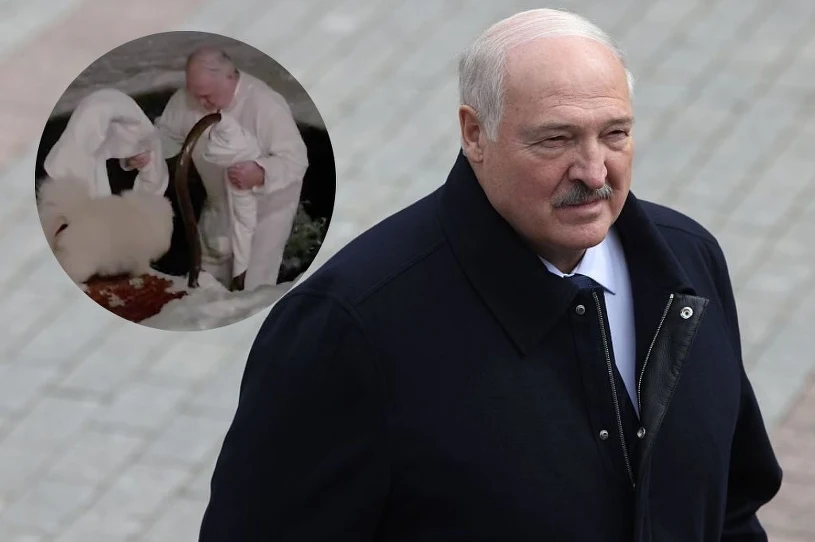 Nagranie z Łukaszenką podbiło internet. Dyktator uczcił prawosławne święto
