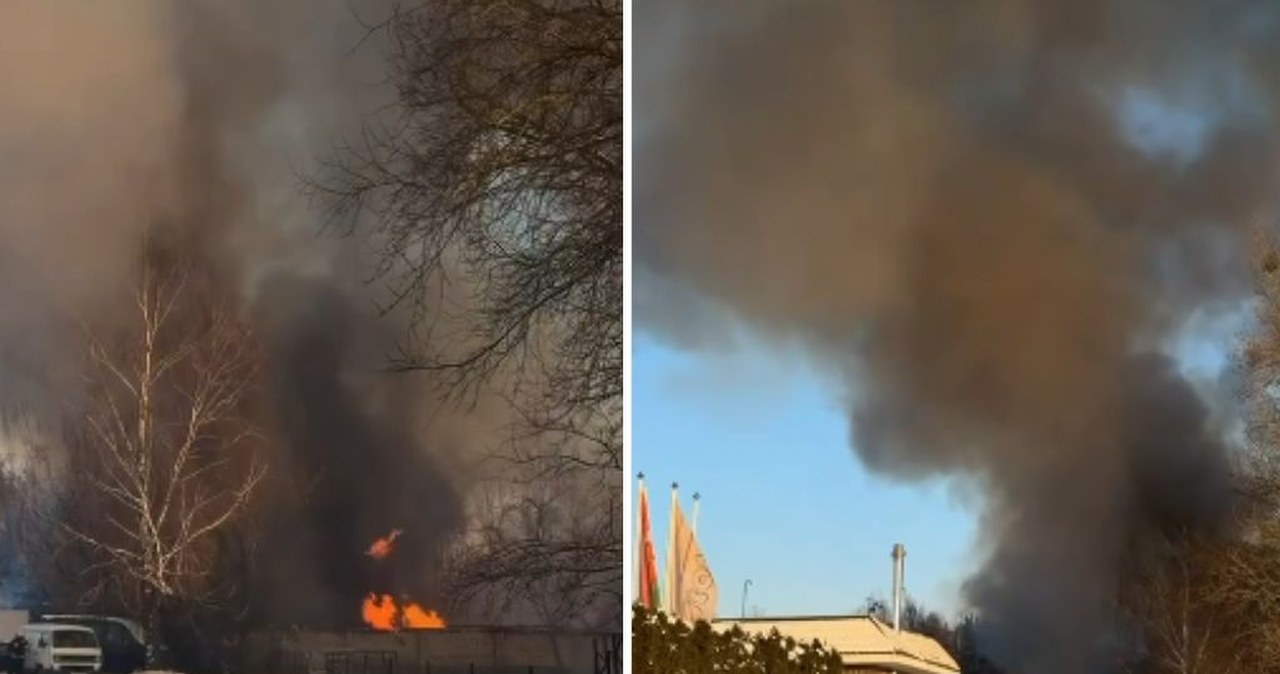 Dym i eksplozje niedaleko granicy z Polską. Walczyli z pożarem w Brześciu