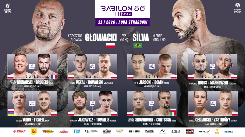 Oto pełna karta walk gali Babilon MMA 56