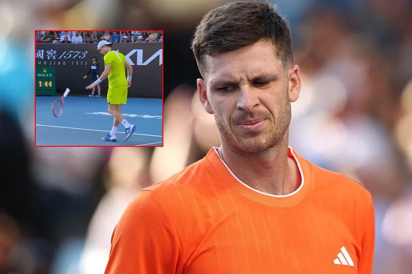 Sceny w meczu Hurkacza na Australian Open. Napad furii, nagle opuścił kort