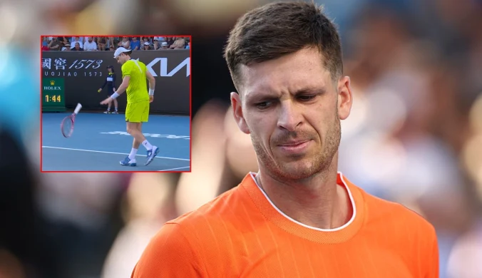 Sceny w meczu Hurkacza na Australian Open. Napad furii, nagle opuścił kort