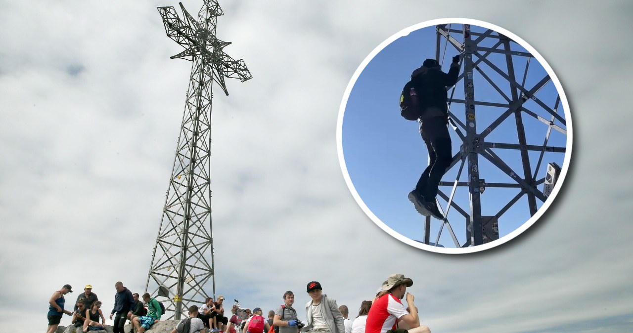 „Niedopuszczalne” zachowanie turysty na Giewoncie. Wszedł na krzyż
