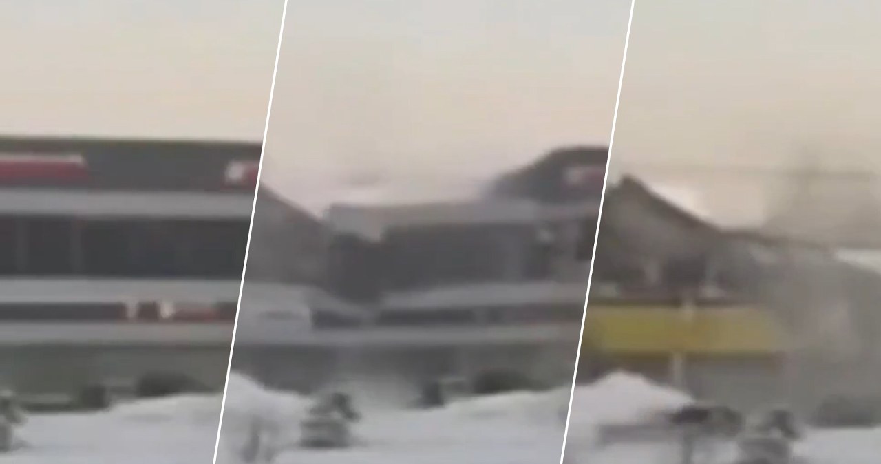 Rosyjskie centrum handlowe nie wytrzymało mas śniegu. W środku byli ludzie