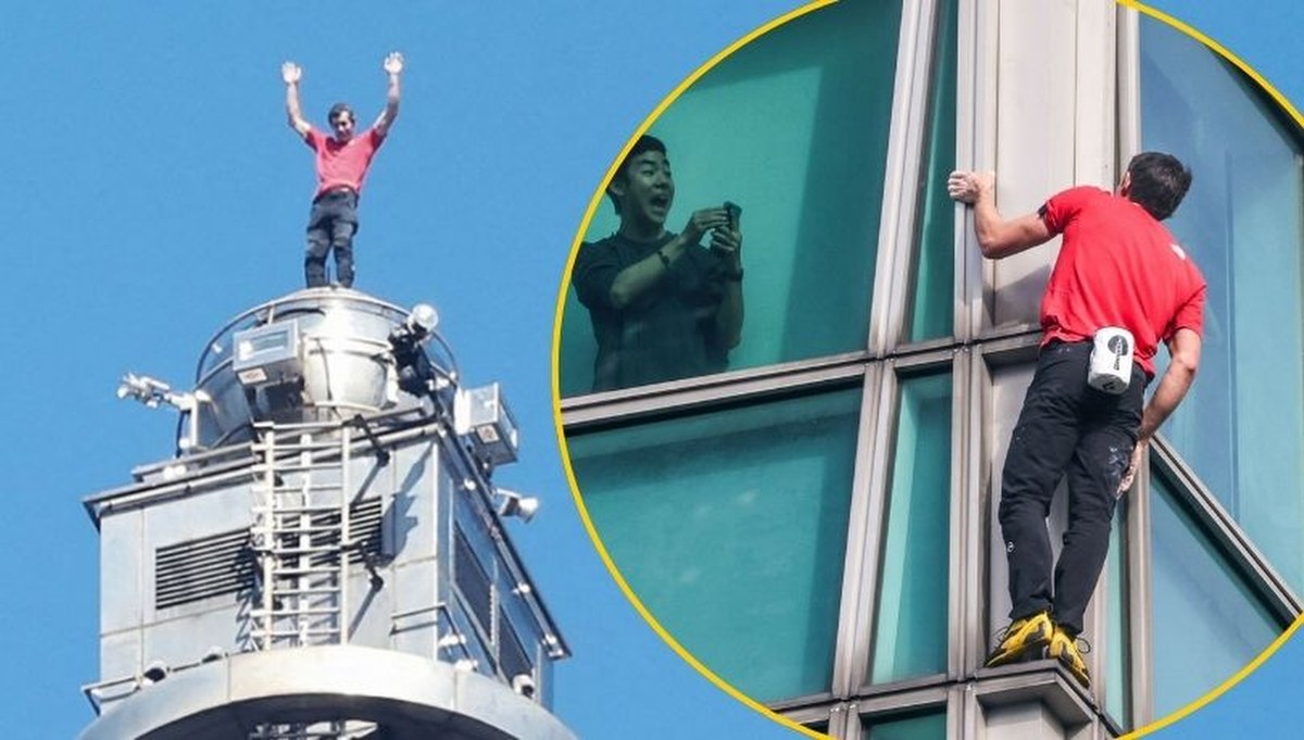 Bez zabezpieczeń i czasem bez rąk. Widowiskowa wspinaczka na Taipei 101