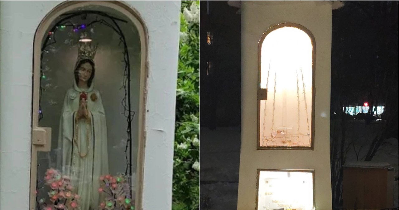 Warszawa. Figura Matki Boskiej na Targówku skradziona Warszawa. Figura Matki Boskiej na Targówku skradziona