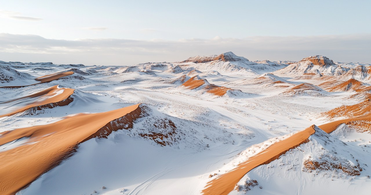 Niezwykły widok na Saharze. W styczniu spadł tam śnieg