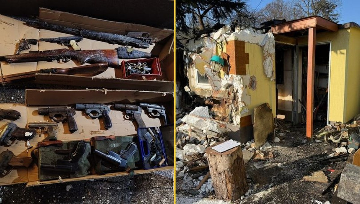 Arsenał broni w Gnieźnie. Pożar na działkach doprowadził do znaleziska