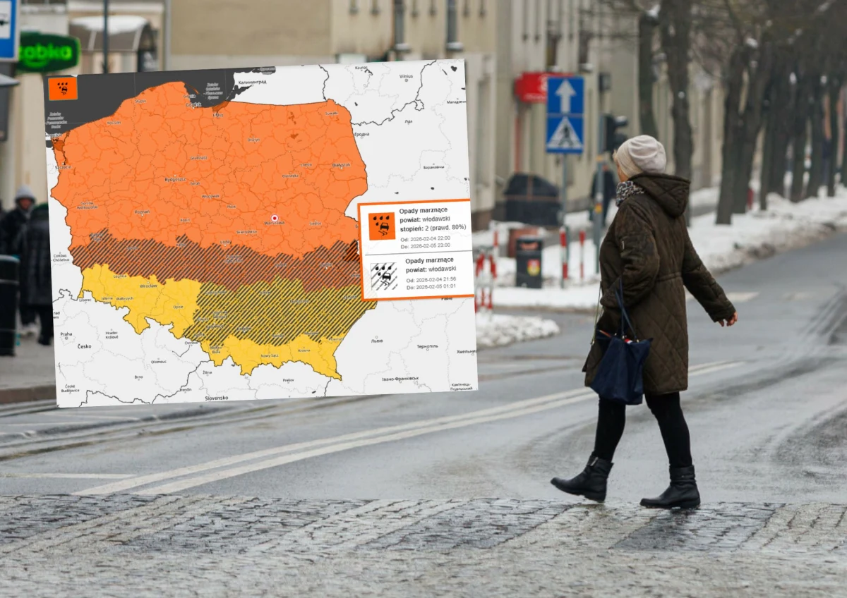 Śnieg, marznący deszcz i gołoledź. Polska znalazła się pod wpływem rozległego układu niżowego, który przynosi niebezpieczne warunki pogodowe. IMGW ostrzega przed śliską nawierzchnią w całej Polsce.