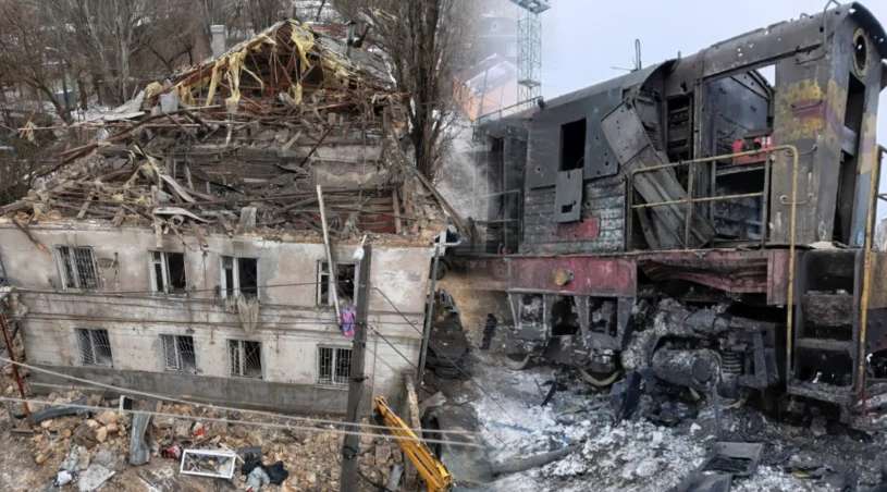 Rosja przypuściła atak tuż przed przyjazdem Tuska. Zniszczenia w Kijowie