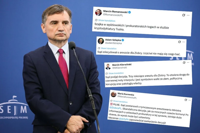 Sąd zdecydował ws. aresztu dla Ziobry. Lawina komentarzy