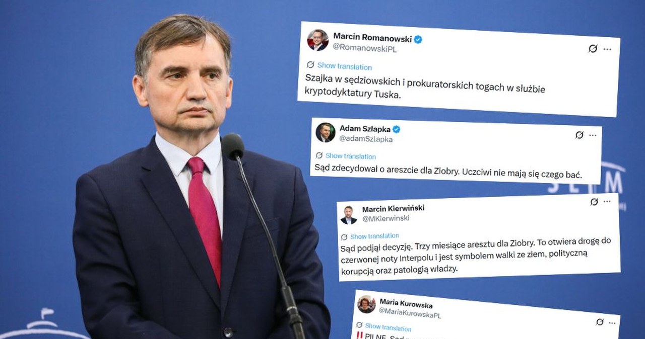 Sąd zdecydował ws. aresztu dla Ziobry. Lawina komentarzy