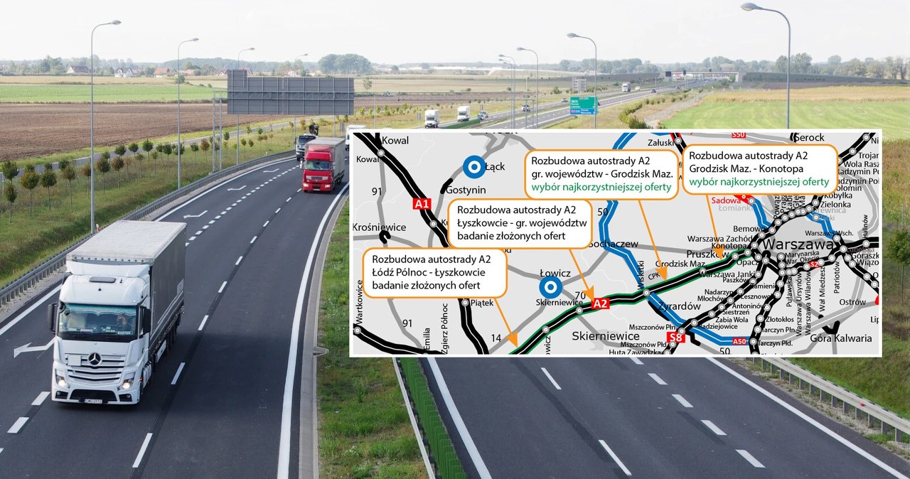600 mln zł na autostradę A2. Jest decyzja w sprawie dodatkowych pasów