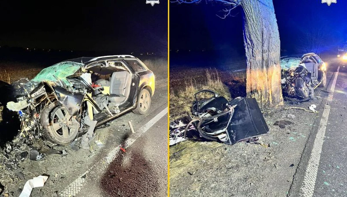 Do tragicznego wypadku doszło w poniedziałek rano na drodze wojewódzkiej nr 931 w Bojszowach (woj. śląskie). 38-letni kierowca Audi z nieznanych przyczyn zjechał z jezdni i uderzył w przydrożne drzewo. Mimo szybkiej akcji ratunkowej, mężczyzny nie udało się uratować.