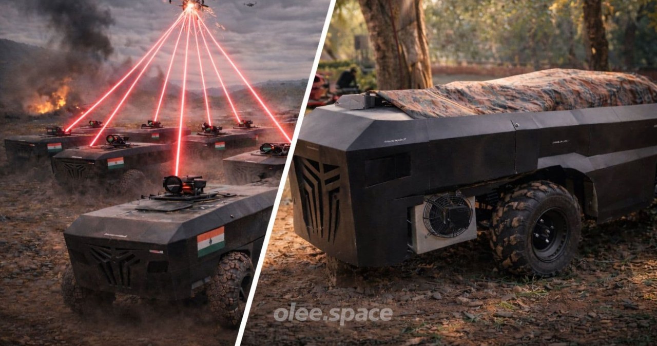 "Snajper AI" z Indii. Kompaktowy UGV z 2 kW laserem