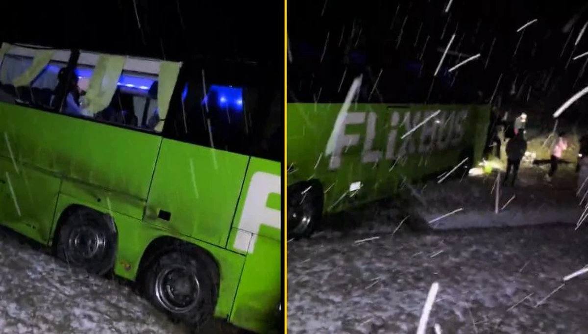 Około godz. 4 w nocy na A4 na Opolszczyźnie - na wysokości Brzegu - autokar jadący w stronę Wrocławia wypadł z trasy, przebił bariery i wpadł na przeciwległę jezdnię.
Zatrzymał się dopiero na pasie zieleni, zablokował pas ruchu i pas awaryjny. Autokarem podróżowało 44 pasażerów oraz 2 kierowców. Nikt nie został ranny. Trwa demontaż uszkodzonych barier. Zablokowany jest pas lewy, ruch odbywa się prawy. Na drodze panują fatalne warunki.