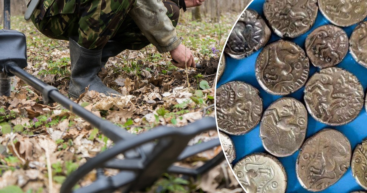 Poszukiwacz odkrył wielki skarb. Stos złotych monet jest warty krocie