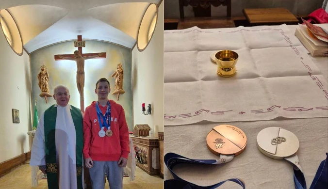 Najpierw msza, a potem medal. Tak Kacper Tomasiak dziękował Bogu