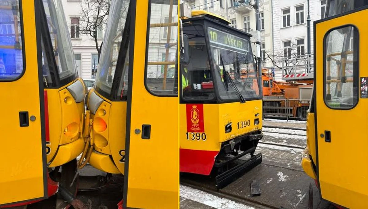 Do kolizji dwóch tramwajów doszło w środę rano w centrum Warszawy. Sześć osób zostało poszkodowanych. Występują utrudnienia.