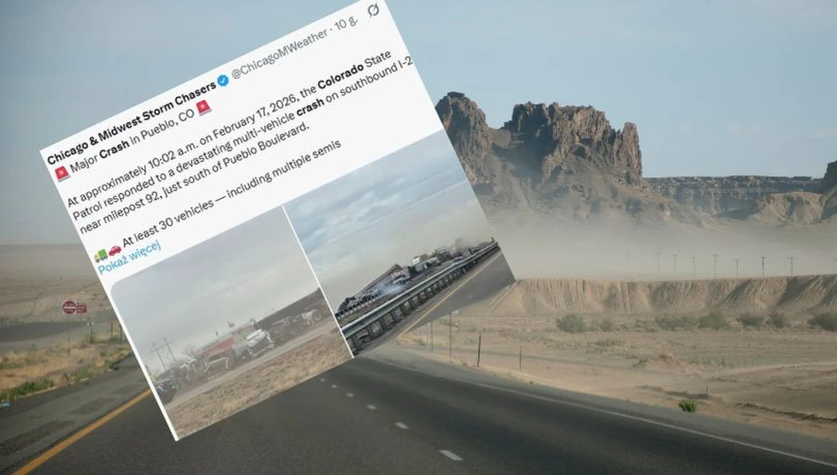 Karambol na autostradzie międzystanowej w amerykańskim stanie Kolorado. W pobliżu miejscowości Pueblo zderzyło się kilkadziesiąt samochodów, w tym sześć ciężarówek. Zginęły cztery osoby, a 29 zostało rannych. 