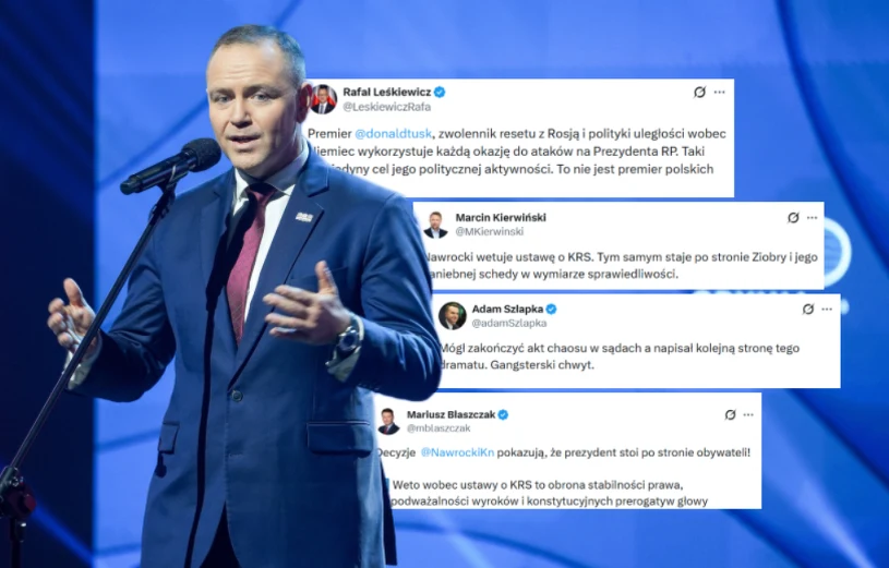 Lawina komentarzy po wetach Nawrockiego. "Gangsterski chwyt"
