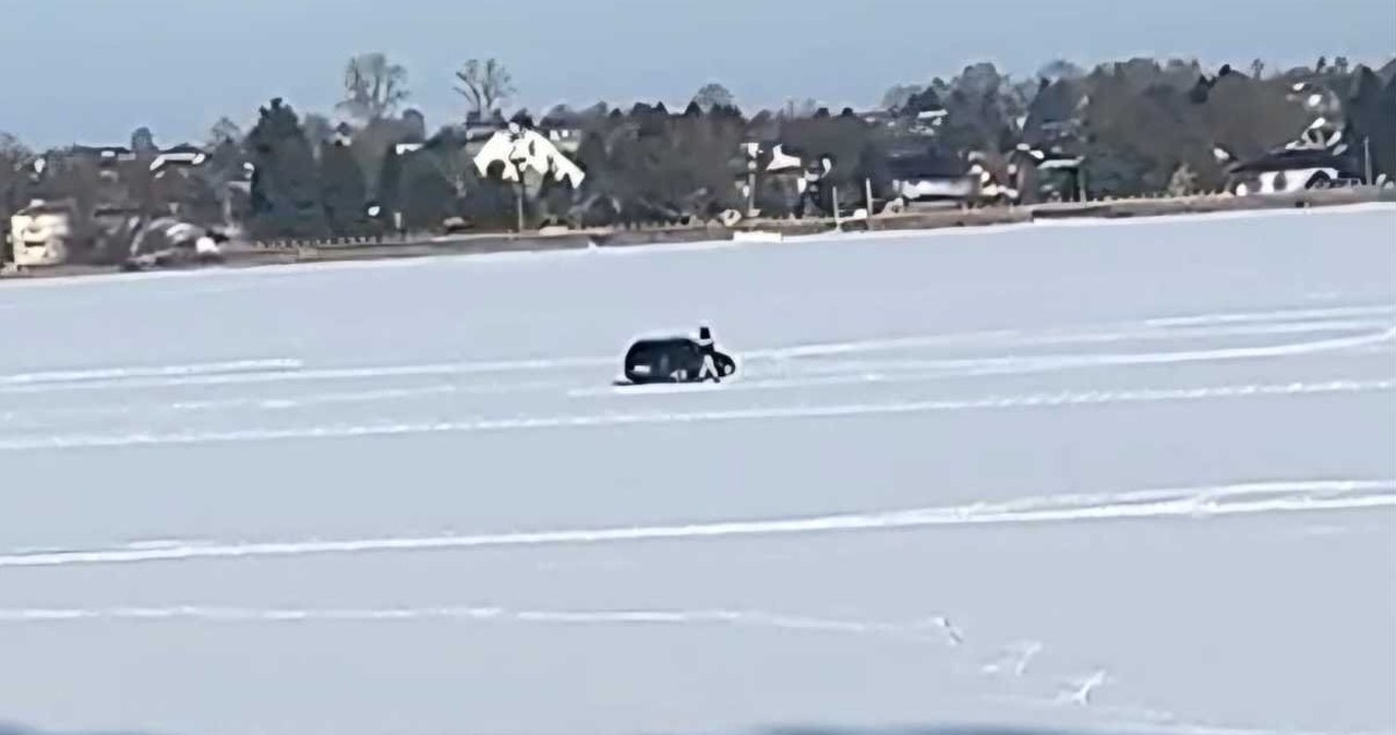 Driftował na zalewie. Przyjechała policja, karetka i straż pożarna