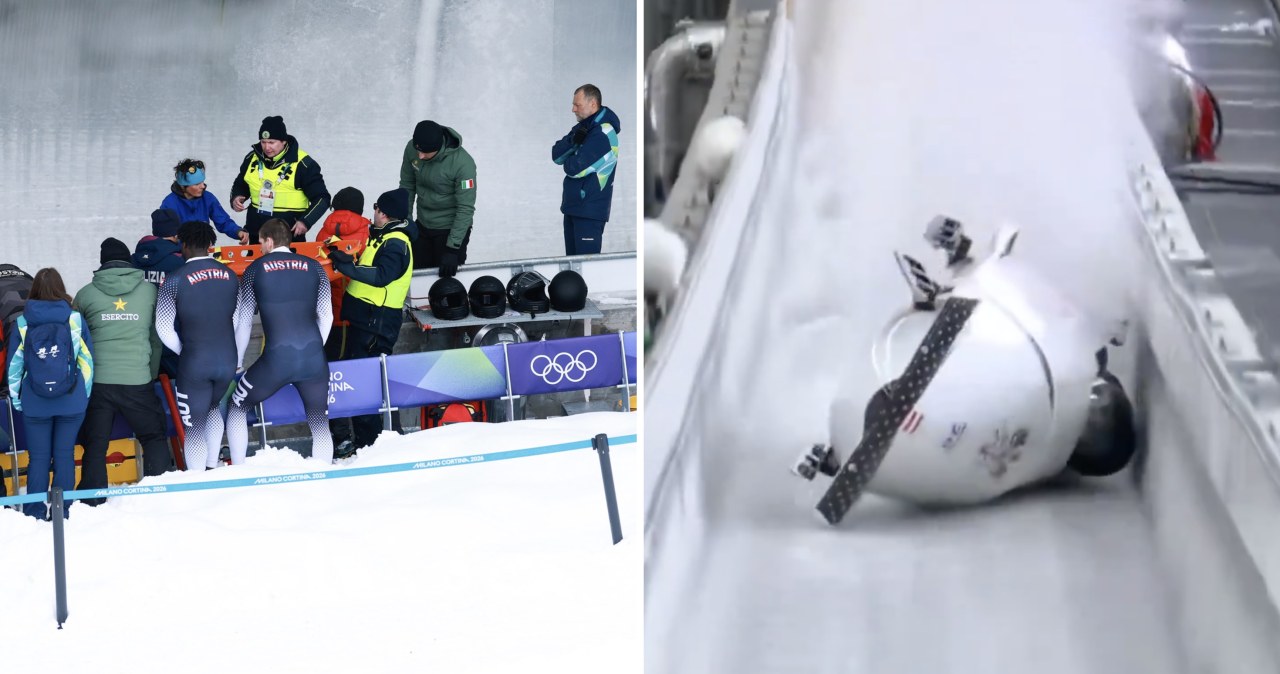 Niepokojące sceny na igrzyskach. Bobslej wypadł z toru, gwiazdor w szpitalu