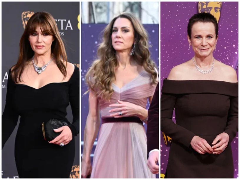 Zwiewna księżna Kate i plejada gwiazd w czerni na gali BAFTA