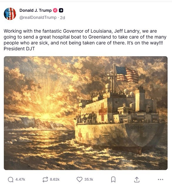 /Screen @realDonaldTrump/Truth Social /