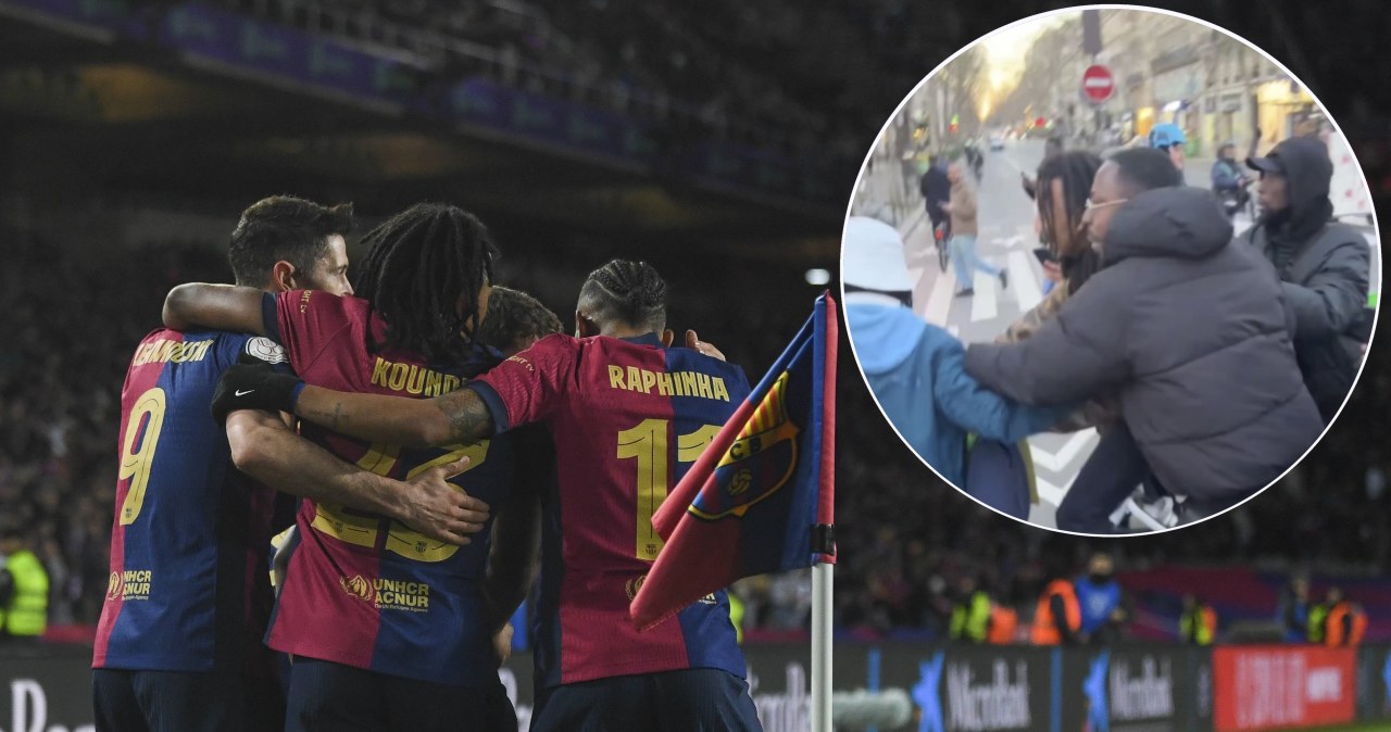 Scena na ulicy Paryża, w centrum gwiazda Barcelony. Nagranie krąży po sieci