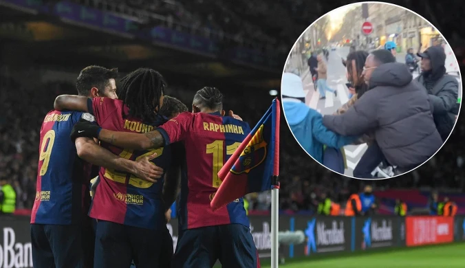 Scena na ulicy Paryża, w centrum gwiazda Barcelony. Nagranie krąży po sieci