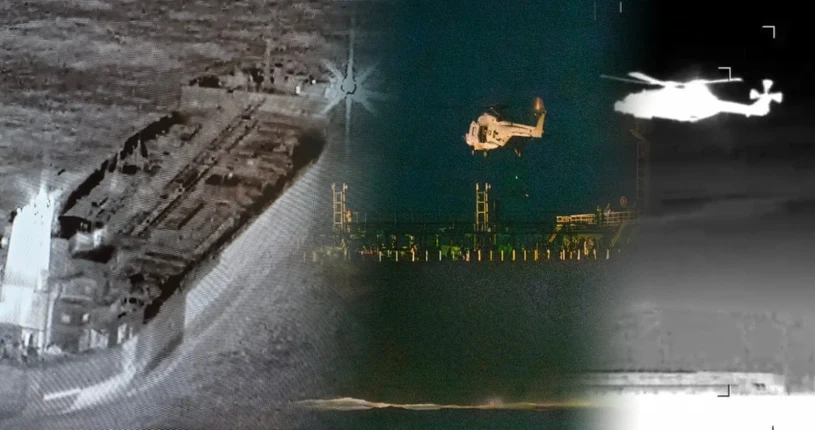 Belgijskie siły specjalne w akcji na morzu. Tankowiec Rosji przejęty