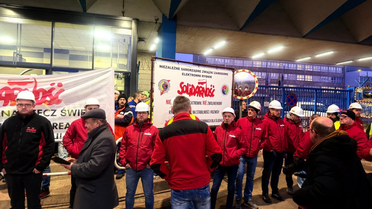 Protest pracowników elektrowni w Rybniku