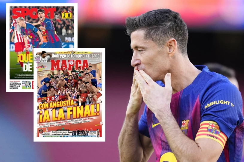 Lewy mógł się tylko przyglądać, wrze po meczu Barcy. Głośno o tym, co zrobili