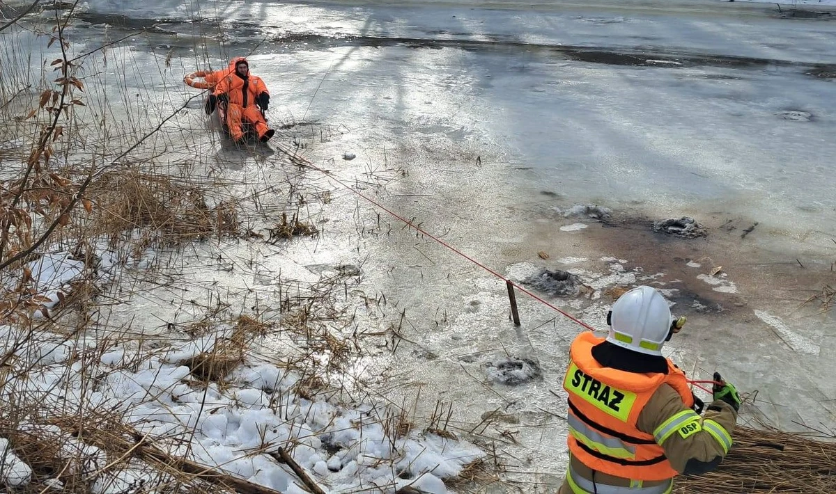 W Pieniężnie (woj. warmińsko-mazurskie) doszło dziś rano do groźnej sytuacji. Dwóch mężczyzn wpadło do rzeki Wałsza. 