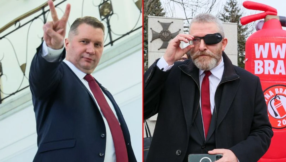 Nie ma możliwości, by w moim rządzie znalazł się Grzegorz Braun - tak o liderze Konfederacji Korony Polskiej powiedział w niedzielę w Polsat News Przemysław Czarnek. Były minister edukacji w poprzednim rządzie PiS w sobotę został mianowany przez prezesa PiS Jarosława Kaczyńskiego na kandydata na premiera w ewetualnym rządzie, gdyby Prawo i Sprawiedliwość wygrało wybory w 2027 roku i ponownie doszło do władzy.