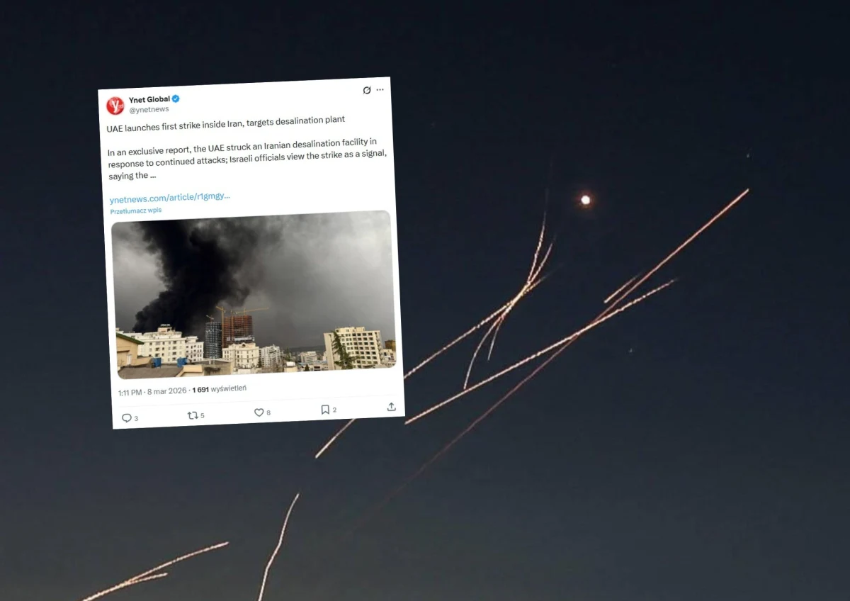 Według informacji izraelskiego portalu Ynet Zjednoczone Emiraty Arabskie przeprowadziły atak na zakład odsalania wody morskiej w Iranie. Według izraelskich źródeł działanie to jest postrzegane jest jako odpowiedź na wcześniejsze uderzenia ze strony armii irańskiej.