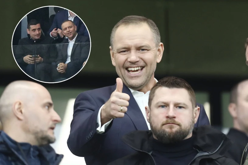 Karol Nawrocki przyłapany na trybunach. Kontrowersyjny towarzysz