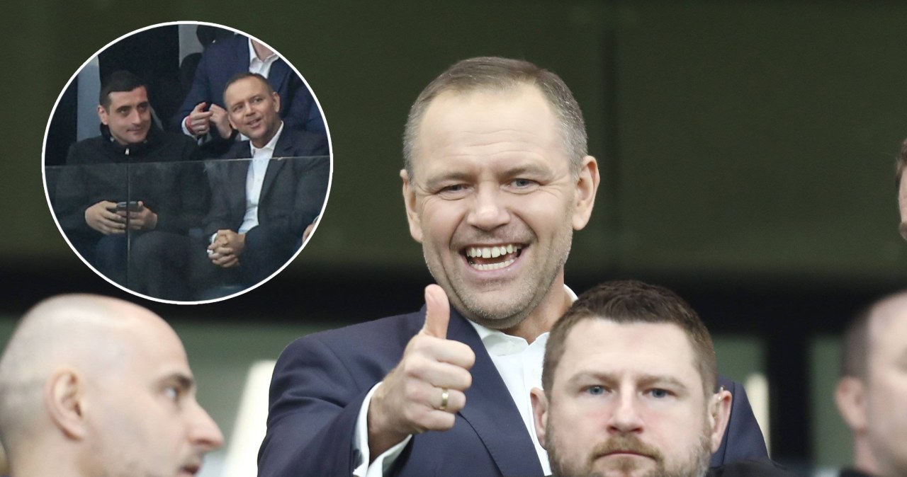 Karol Nawrocki przyłapany na trybunach. Kontrowersyjny towarzysz