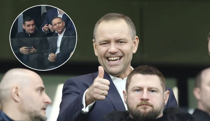 Karol Nawrocki przyłapany na trybunach. Kontrowersyjny towarzysz