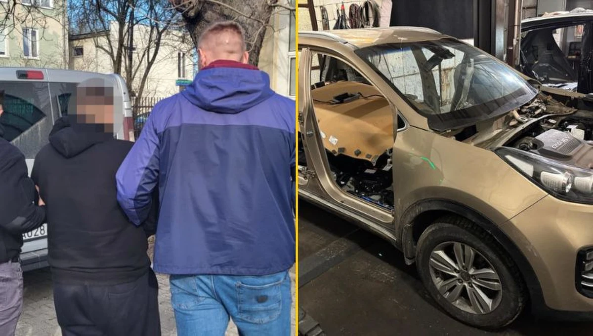 Policjanci z mokotowskiej komendy zatrzymali dwóch mężczyzn podejrzanych o demontaż samochodów pochodzących z kradzieży. Funkcjonariusze przeprowadzili akcję na terenie powiatu nowodworskiego, gdzie zabezpieczono części pojazdów, tablice rejestracyjne oraz urządzenie do zagłuszania sygnału GPS.
