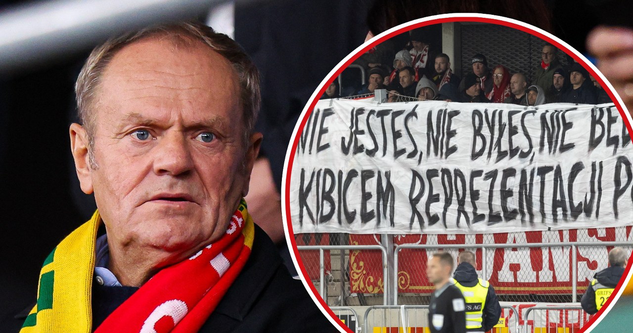 Tusk wygwizdany, ten transparent zostanie zapamiętany. Kibice nie mieli litości