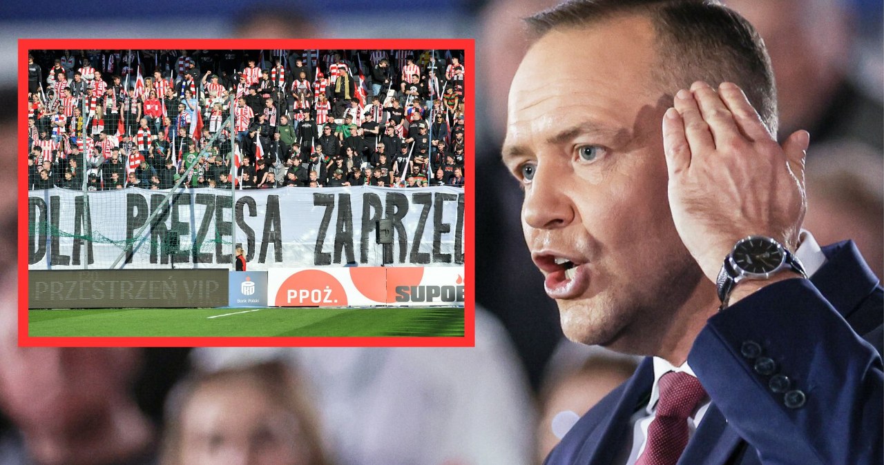 Kibice uderzają w Karola Nawrockiego. Transparent wymierzony w prezydenta