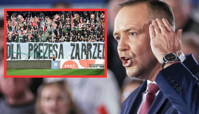 Kibice uderzają w Karola Nawrockiego. Transparent wymierzony w prezydenta