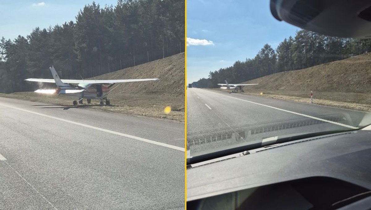 Awionetka wylądowała na A1