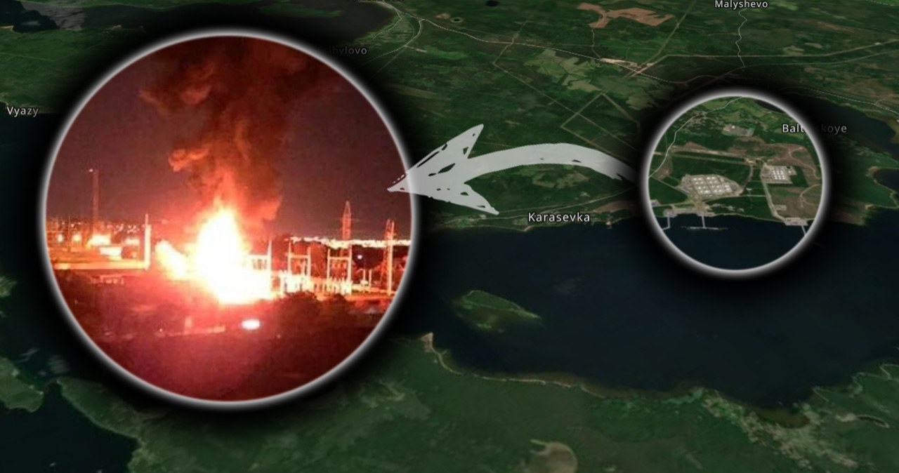 Płonie rosyjski terminal naftowy na Bałtyku. Wybuch po ataku dronów